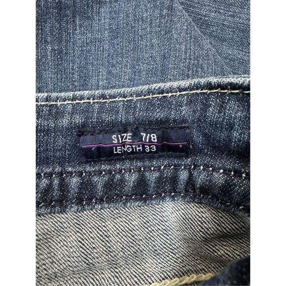 Vigoss The Chelsea Slim Boot Dark Wash Jeans Size 7/8 Length 33 - Picture 8 of 11